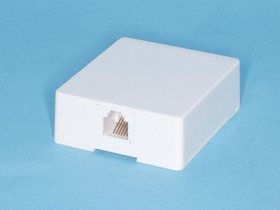 TJC6P6C, Розетка телефонная, 1 порт RJ-12, серая