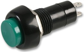 MCPS25A-6, Кнопочный переключатель, 12 мм, SPST, Вкл.-Выкл., Приподнятый Круглый, Зеленый