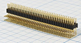 Штекер на плату, двухрядный, шаг 1,27мм, PLL-2x40R, 80 контактов, угловой; №2932 штек PLL-2x40R\ P1,27x2,54\80P\плат угл\