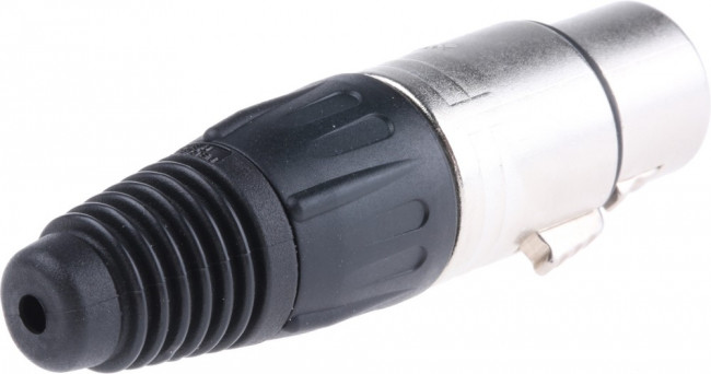 NC6FX, Аудио разъем XLR, 6 контакт(-ов), Гнездо, Монтаж на Кабель, Контакты с Покрытием из Серебра