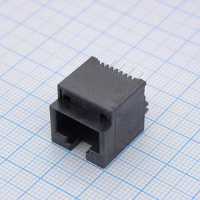 MX-95503-2881, Гнездо, RJ45, PIN: 8, Кат: 3, позолота, Конф: 8p8c, на PCB, THT, прямой