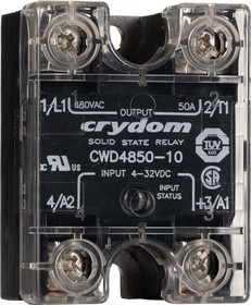 CWD4850-10, CW Series Solid State Relay, 50 A rms Load, Panel Mount, 660 V ac Load, 32 V Control