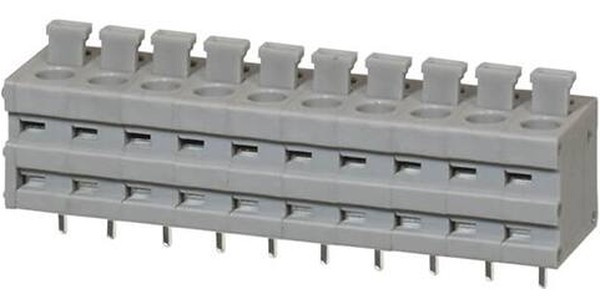 TBL009V-500-10GY-2GY, Fixed Terminal Blocks Terminal block, screwless, 5.00, Vertical, 10, Gray w Gray Button