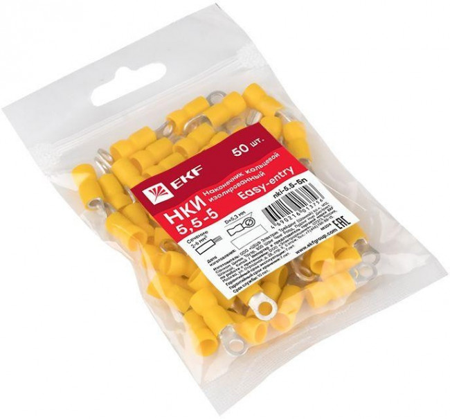 Наконечник кольцевой изол. НКИ 6.0-5 (уп.50шт) EKF nki-5.5-5n