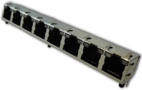 RJHSEG38608, Modular Connectors / Ethernet Connectors RJ45 Shielded LEDs 8 Port RJHSEG38608, Modular Connectors / Ethernet Connectors RJ45 Shielded LEDs 8 Port