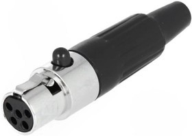 MXLR-5G, Вилка, XLR mini, "мама", PIN: 5, на провод, пайка, прямой