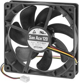 9S1212H408, Axial Fan, 12 V dc, DC Operation, 86.5cfm, 4.68W, 390mA Max, 120 x 120 x 25mm
