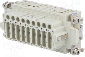 CDSHF27N, Разъем: HDC, "мама", CDSH, PIN: 27, 27+PE, размер 77.27, 10А, 400В