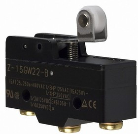 Z-15GW22-B, Roller Lever Limit Switch, NO/NC, IP00, SPDT, 500V ac Max, 15A Max Z-15GW22-B, Roller Lever Limit Switch, NO/NC, IP00, SPDT, 500V ac Max, 15A Max
