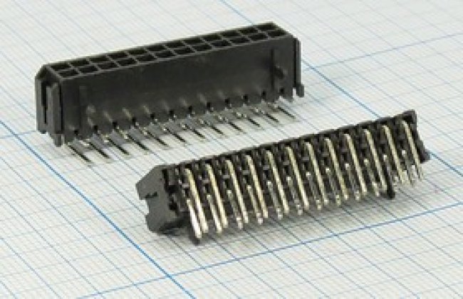 Разъем питания MF3 розетка , контакты 2x12, шаг P3.0, монтаж на плату, угловой, MF3-2x12RA, 24P
