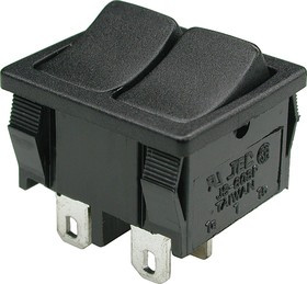 MRS-2101-С1-B/B, Переключатель двухклавишный 2хON-OFF (3A 250VAC) (JS606)