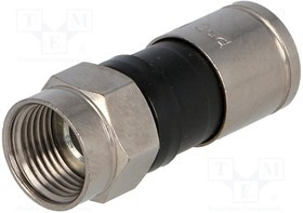 EX6, Вилка, F, "папа", прямой, 75Ом, RG6, компрессионный, на провод