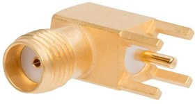 901-143, RF Connectors / Coaxial Connectors R/A PCB JACK .155" LEGS GOLD PLATED