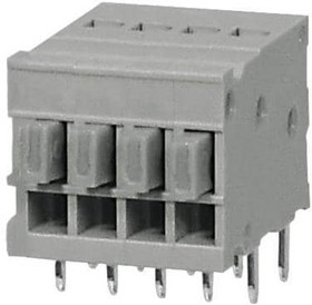 TBL009-254-04GY-2GY, Fixed Terminal Blocks Terminal block, screwless, 2.54, Horizontal, 4, Gray w Gray Button