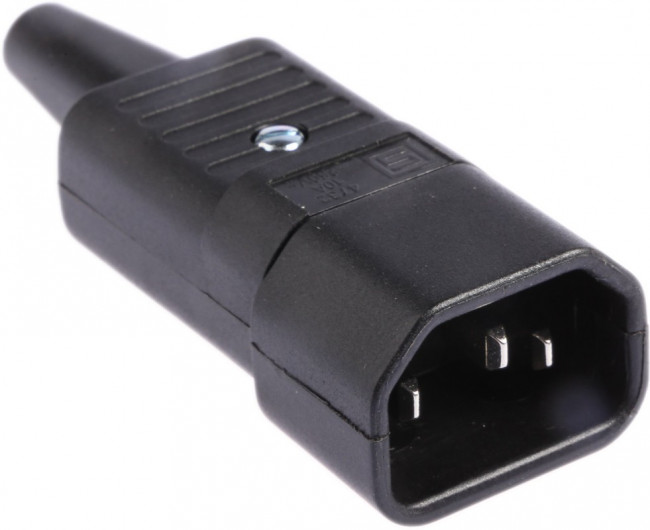 4732.0000, Разъем питания AC, вилка, "папа", 10А, 250В AC, IEC 60320, C14 (E)