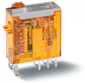 46.52.9.110.0000T, Миниатюрное промышленное электромеханическое реле; монтаж в розетку или наконечники Faston (2.5х0.5мм); 2СO 8A; контакты