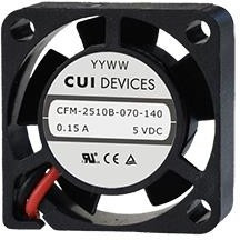 CFM-2510B-0130-275, DC Fans dc axial fan, 25 mm square, 10 mm, 4.5-5.5 Vdc, 0.85 W, 13000 RPM, 2.51 CFM, AR
