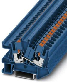 3213973, PTI Series PTI 6 BU Non-Fused Terminal Block, 2-Way, 51A, 20 8 AWG Wire, Push In Termination