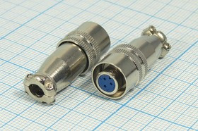 Разъем (быстроразъемный) XS8JK3P-F розетка, контакты 3P, диаметр B 8, монтаж на кабель, XS8JK3P-F