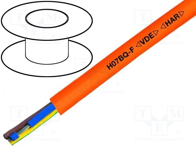 22065, Кабель, H07BQ-F, многожильный, Cu, 3x2,5мм2, PUR, оранжевый