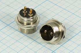 Штекер микрофонный MIC16\2P\пан\ М16\MC903-2P; №2670 штек мик MIC16\2P\пан\ М16\\MC903-2P