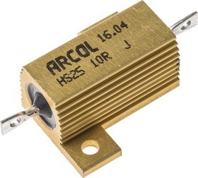 HS25-10RJ, Резистор: проволочный, с радиатором, винтами, 10Ом, 25Вт, ±5%