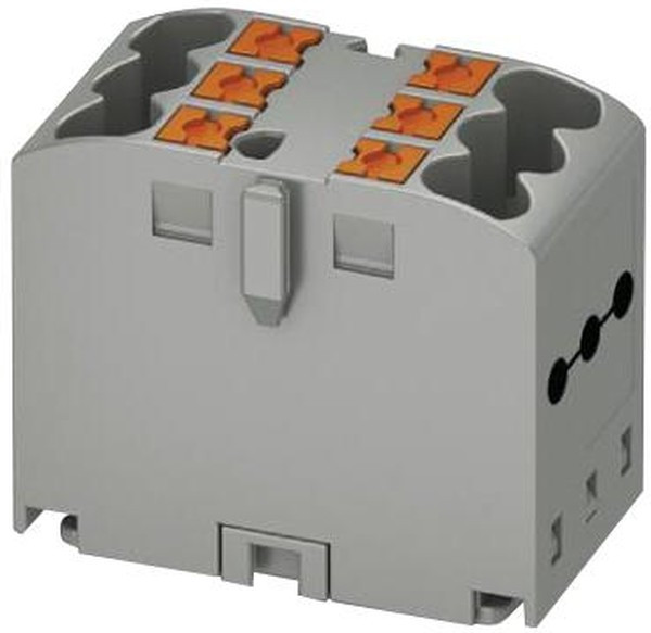3273264, DIN Rail Terminal Blocks PTFIX 6X2,5 GY 2.5mm2 slf-assmb MNT