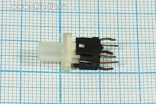 Тактовая кнопка, 7.5x 7.5x16, алгоритм работы NO, IL2Вкрасный, контакты 6P, PB6144L-1