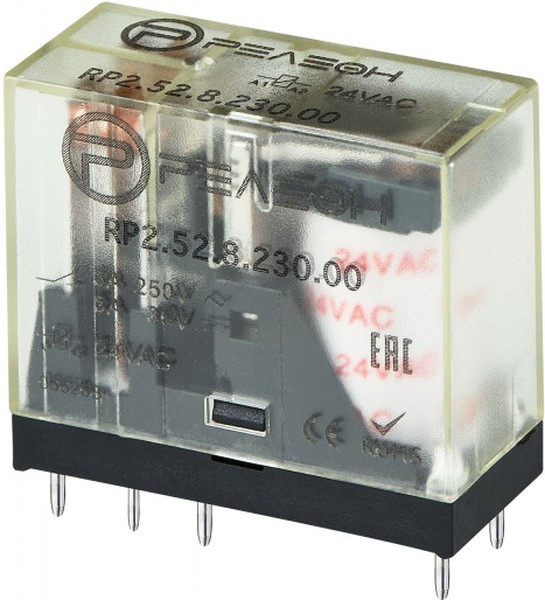 RP2.52.8.230.00, Реле 2 пер. 230VAC, 5A/ 250VAC RP2.52.8.230.00, Реле 2 пер. 230VAC, 5A/ 250VAC