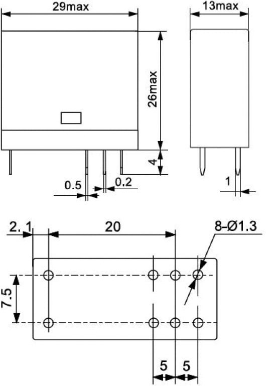 RP2.52.8.230.00, Реле 2 пер. 230VAC, 5A/ 250VAC RP2.52.8.230.00, Реле 2 пер. 230VAC, 5A/ 250VAC