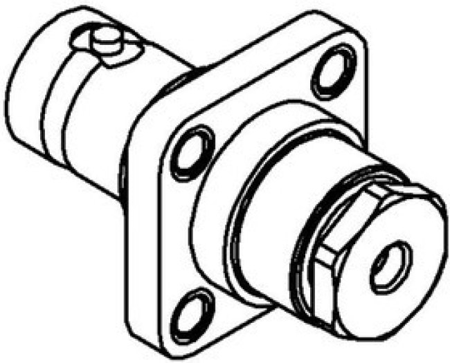 R141277000, RF Connectors / Coaxial Connectors BNC / STRAIGHT INSULATED SQUARE FLANGE JACK CLAMP TYPE - CABLE 2.6/50+75