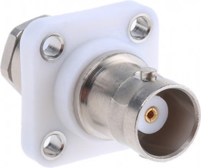 R141277000, RF Connectors / Coaxial Connectors BNC / STRAIGHT INSULATED SQUARE FLANGE JACK CLAMP TYPE - CABLE 2.6/50+75
