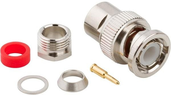 031-212-RFX, RF/COAXIAL BNC PLUG STR 50 OHM CLAMP/SLDR