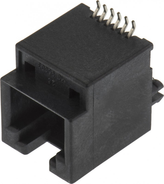 95503-6671, Modular Connectors / Ethernet Connectors VERT SMT 6/6 RJ11