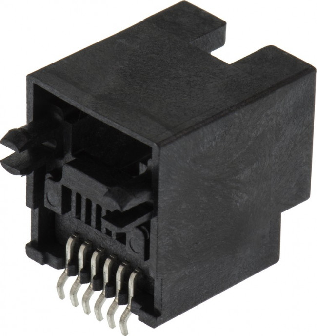 95503-6671, Modular Connectors / Ethernet Connectors VERT SMT 6/6 RJ11