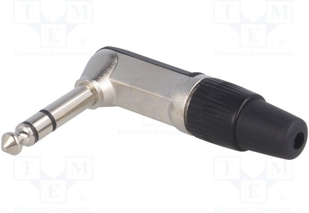 FM1098, Вилка, Jack 6,3мм, "папа", stereo, Кол-во полюс: 3, угловой 90° FM1098, Вилка, Jack 6,3мм, "папа", stereo, Кол-во полюс: 3, угловой 90°