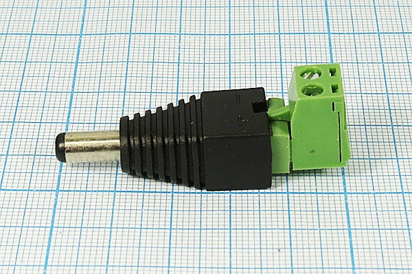 Разъем питания DC вилка - разъем клеммный вилка-розетка, D5.5 d2.1 L10 - 2EDGR5.08