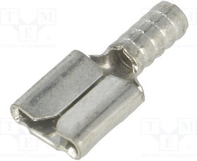 KEYS8275, Наконечник: плоская, 6,4мм, 0,8мм, "мама", обжим, на провод, прямой