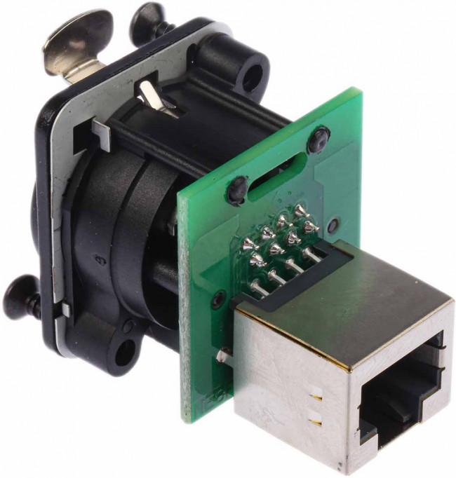 Neutrik NE8FDP-B панельный двухсторонний разъем RJ45 черненый корпус Neutrik NE8FDP-B панельный двухсторонний разъем RJ45 черненый корпус