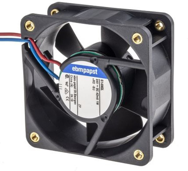 614NGL-RS0, 600 N Series Axial Fan, 24 V dc, DC Operation, 21m³/h, 1W, IP20, 60 x 60 x 25mm 614NGL-RS0, 600 N Series Axial Fan, 24 V dc, DC Operation, 21m³/h, 1W, IP20, 60 x 60 x 25mm