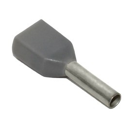 KTE 2x0.75-8 Наконечник штыревой втулочный изолированный 2x0,75мм2/L=8мм/Серый (упак=500 шт.)