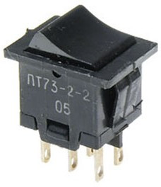 ПТ73-2-2, переключатель клавишный(корп. черный/клавиша черн.) (21-23г.)