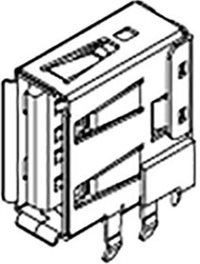 67329-8001, Straight, SMT, Socket Type A 2.0 USB Connector