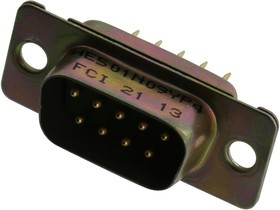 DEM09P300, D SUB CONN, PLUG, DE, 9POS, SOLDER