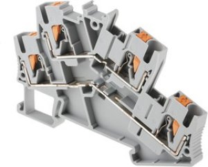 3209604, PTTBS 2.5 Series Grey Double Level Terminal Block, 0.14 4mm², Double-Level, Push In