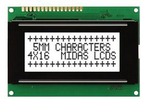MC41605A6W-FPTLW-V2, Буквенно-цифровой ЖКД, 16 x 4, Черный на Белом, 5В, Параллельный, Английский, Японский MC41605A6W-FPTLW-V2, Буквенно-цифровой ЖКД, 16 x 4, Черный на Белом, 5В, Параллельный, Английский, Японский
