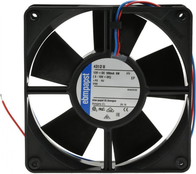 Вентилятор Ebmpapst 4312U 12v 420mA 5W 120x32 2pin