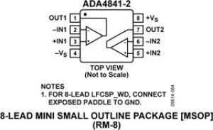 ADA4841-2YRZ-R7, Op Amp Dual Low Noise Amplifier R-R O/P ±6V/12V 8-Pin SOIC N T/R