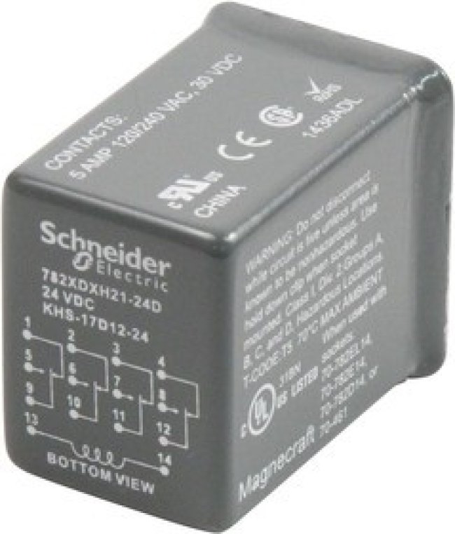 782XDXH21-24D, RELAY, 4PDT, 240VAC, 30VDC, 5A
