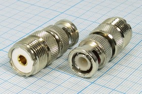 Высокочастотный переходник штекер BNC на гнездо UHF; №529 штек BNC-гн UHF